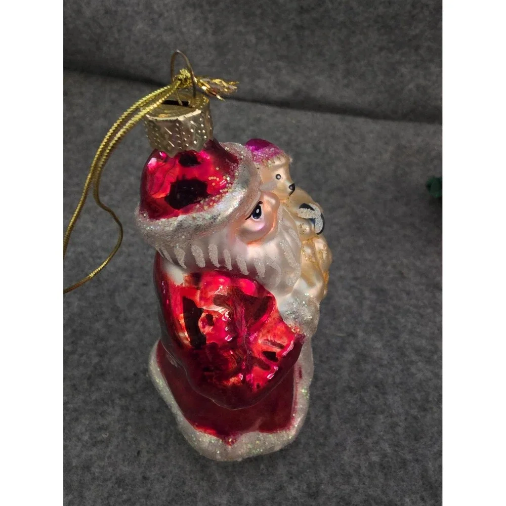2- Vintage Blown Glass Santa Christmas Ornaments. MMA (1) READ